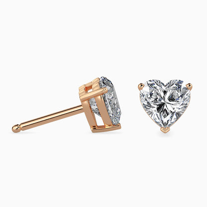 50 Cent Heart Solitaire Studs