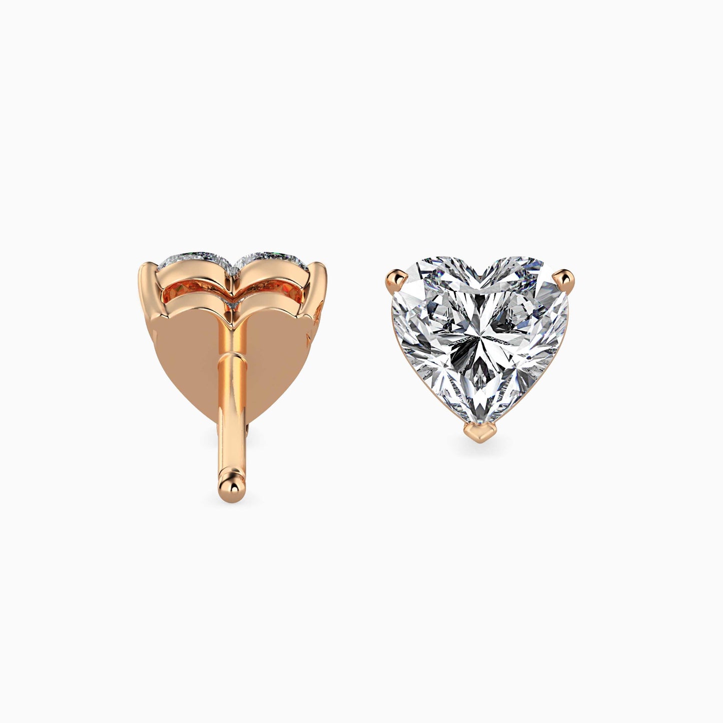50 Cent Heart Solitaire Studs