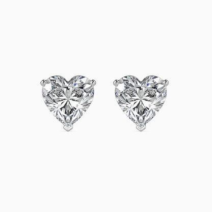 50 Cent Heart Solitaire Studs