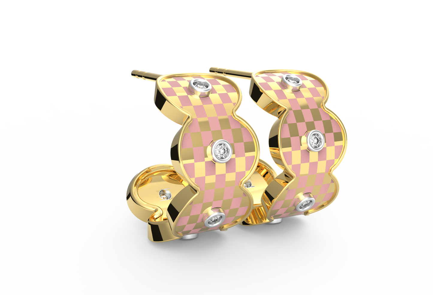 Blush And Bloom Enamel Hoops