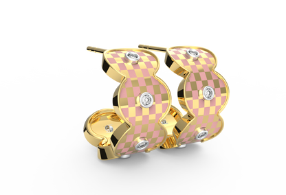 Blush And Bloom Enamel Hoops
