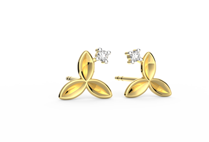 Leafy Dew Lab Diamond Earrings
