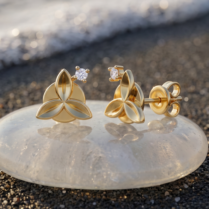 Leafy Dew Lab Diamond Earrings