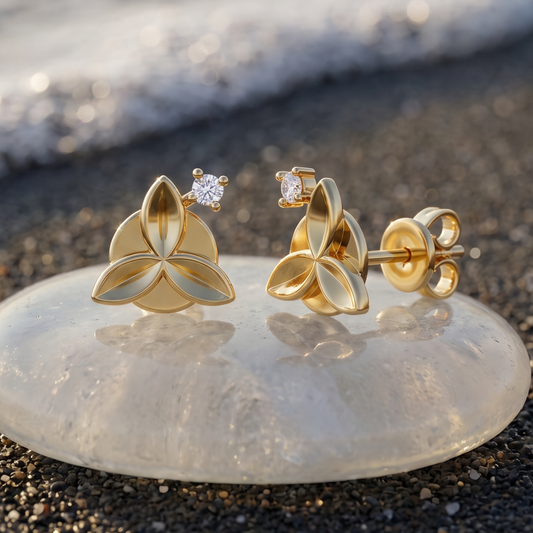 Leafy Dew Lab Diamond Earrings
