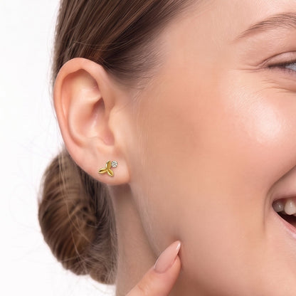 Leafy Dew Lab Diamond Earrings