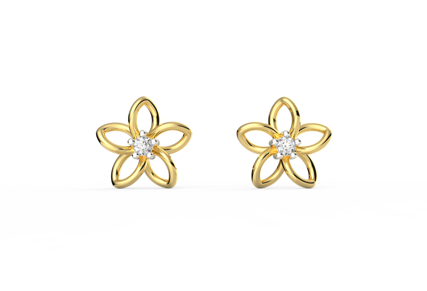 Dainty Floral Lab Diamond Studs