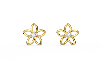 Dainty Floral Lab Diamond Studs