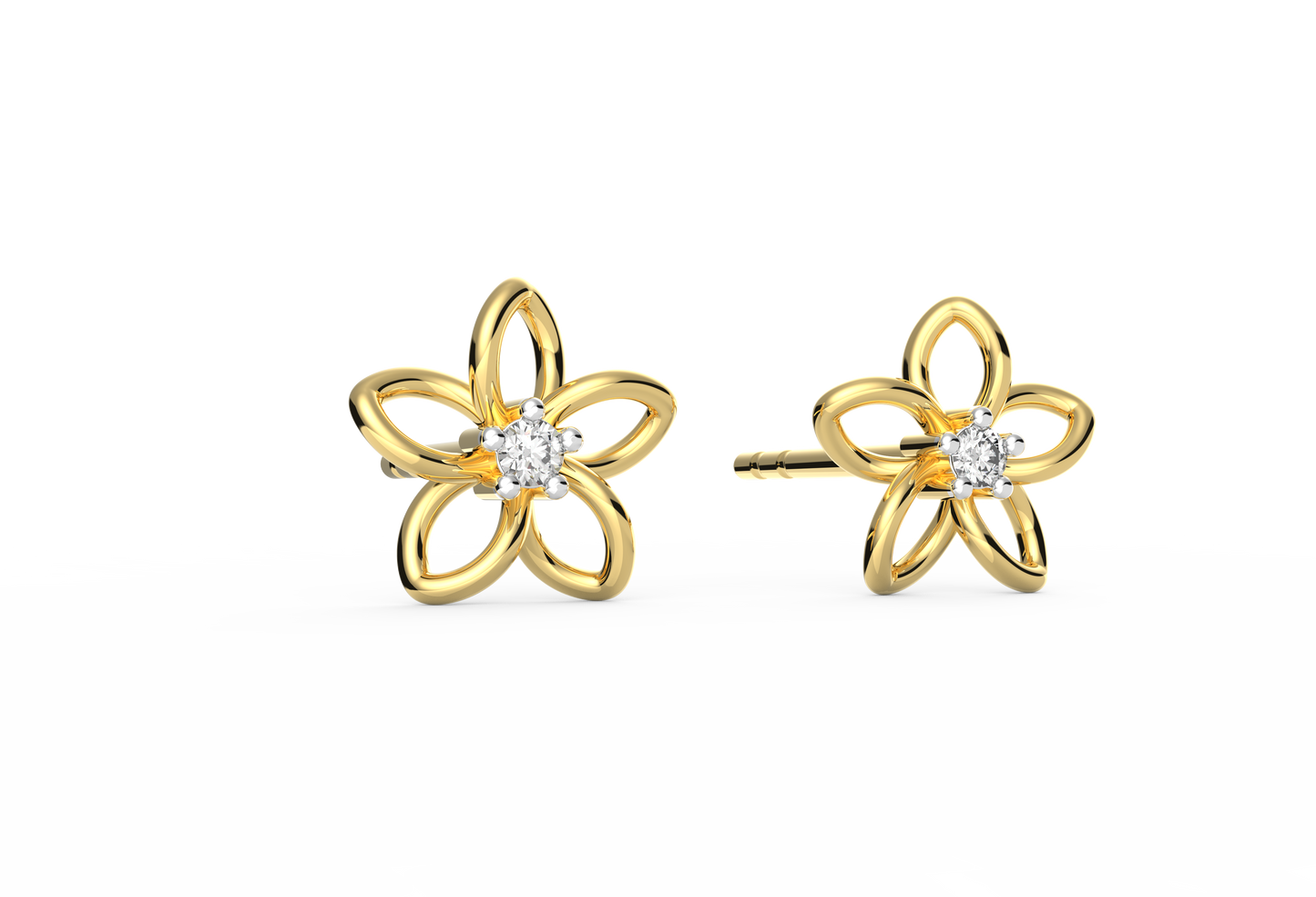 Dainty Floral Lab Diamond Studs