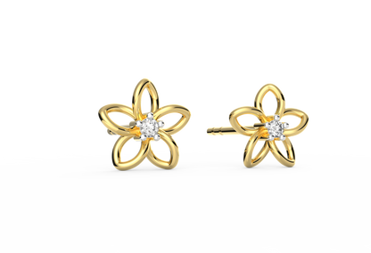 Dainty Floral Lab Diamond Studs