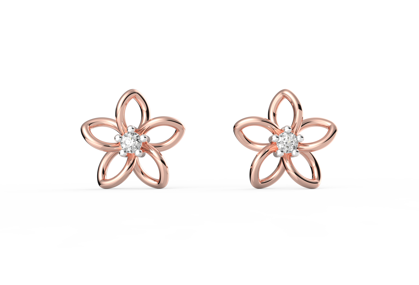 Dainty Floral Lab Diamond Studs