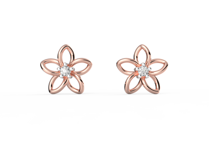 Dainty Floral Lab Diamond Studs