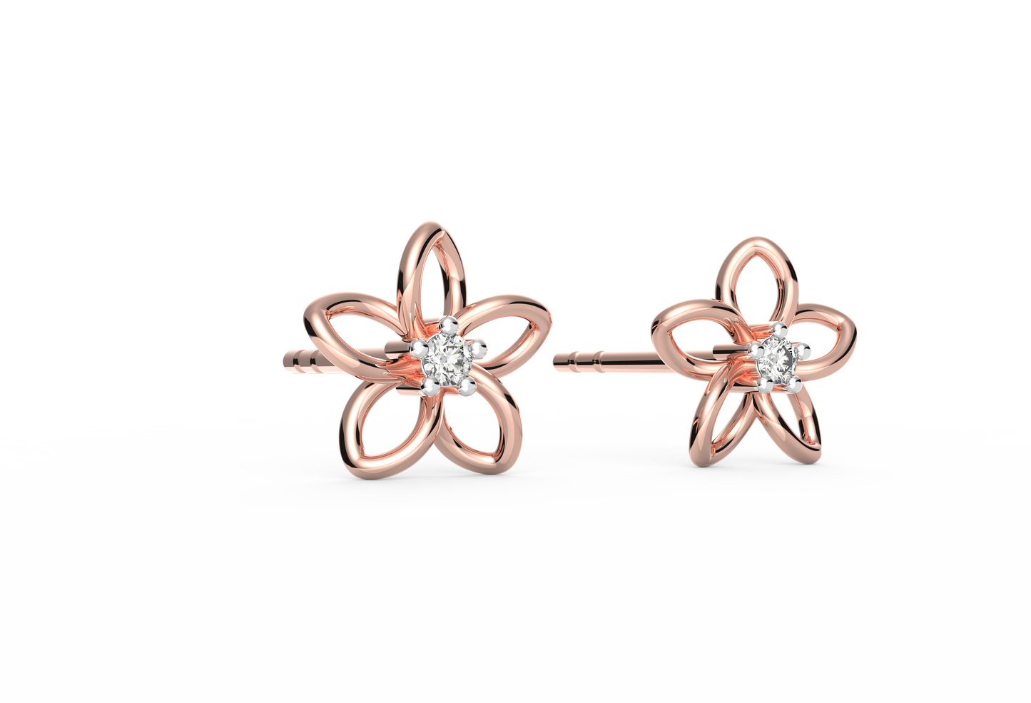 Dainty Floral Lab Diamond Studs