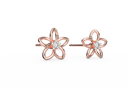 Dainty Floral Lab Diamond Studs