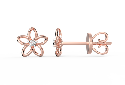 Dainty Floral Lab Diamond Studs