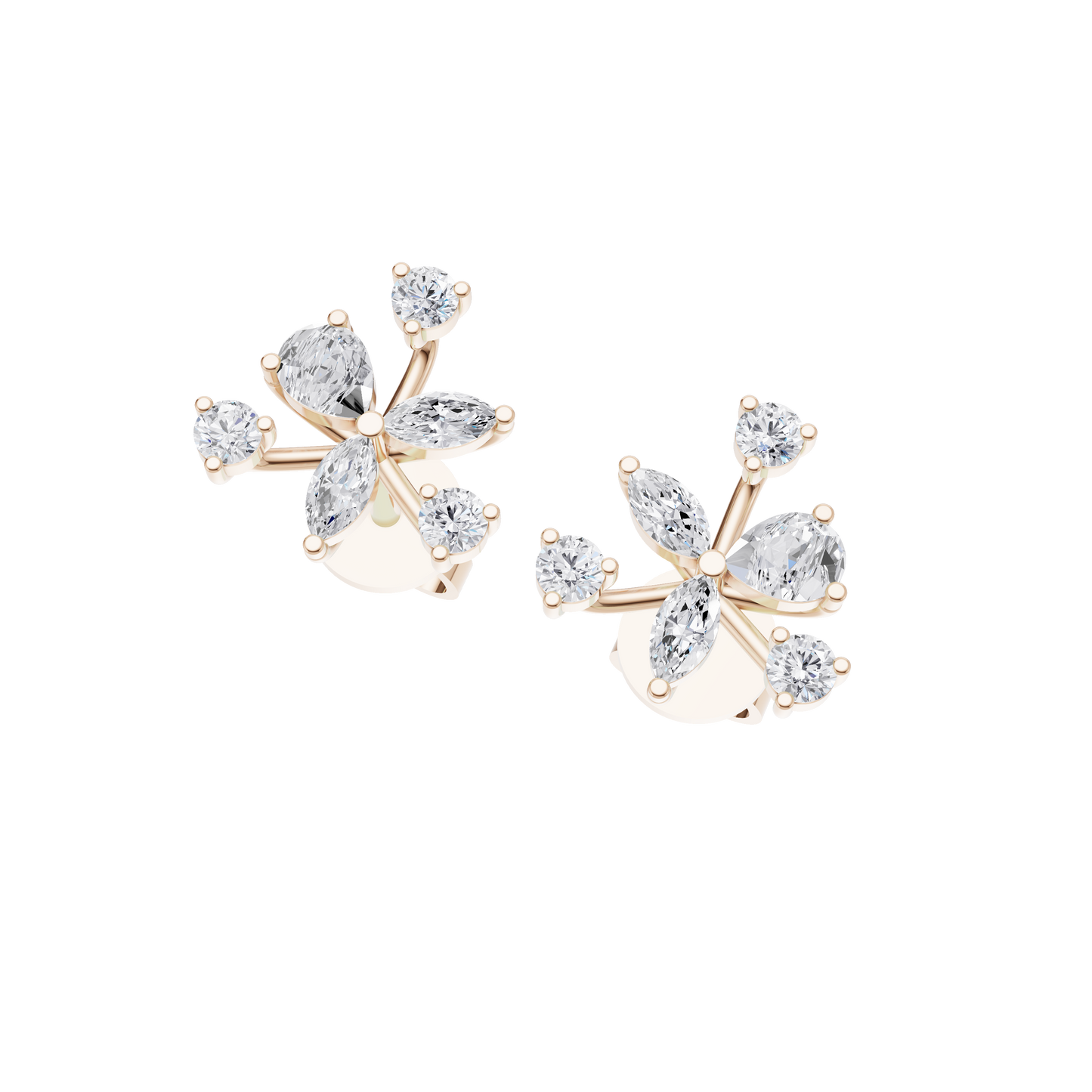 Petal Whirl Diamond Earrings