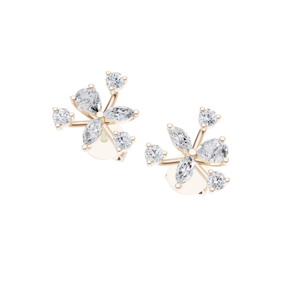 Petal Whirl Diamond Earrings