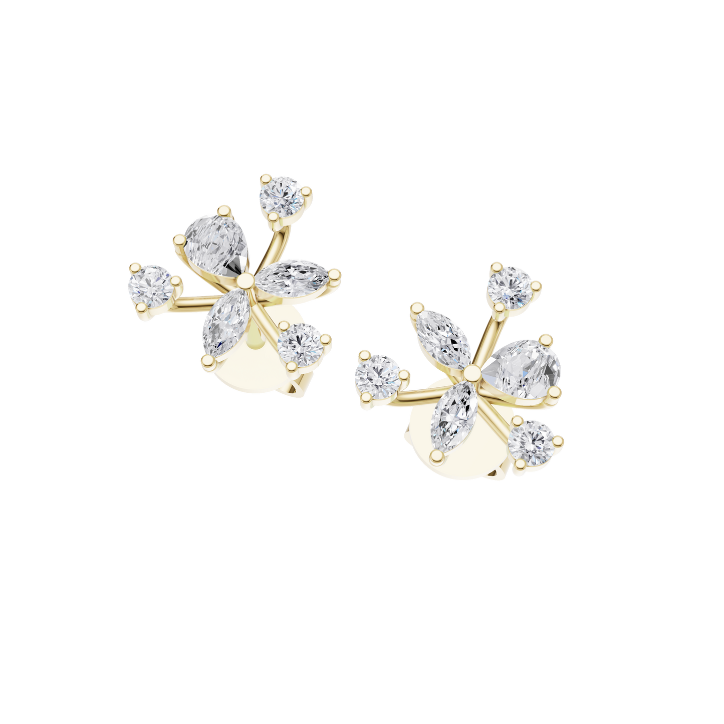 Petal Whirl Diamond Earrings