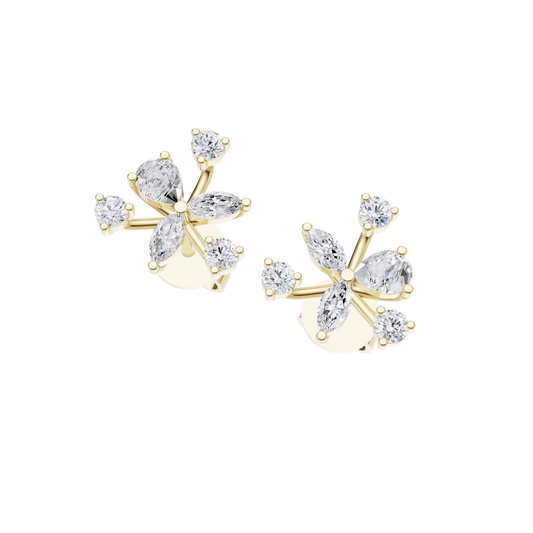 Petal Whirl Diamond Earrings