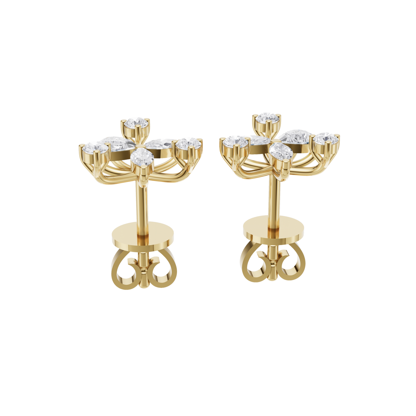 Petal Whirl Diamond Earrings