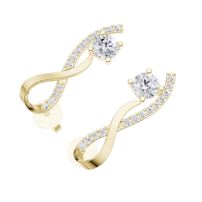 Infinity Cascade Solitaire Diamond Earrings