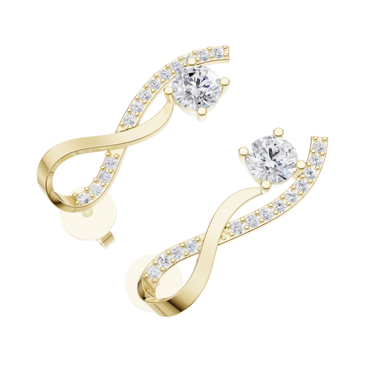Infinity Cascade Solitaire Diamond Earrings