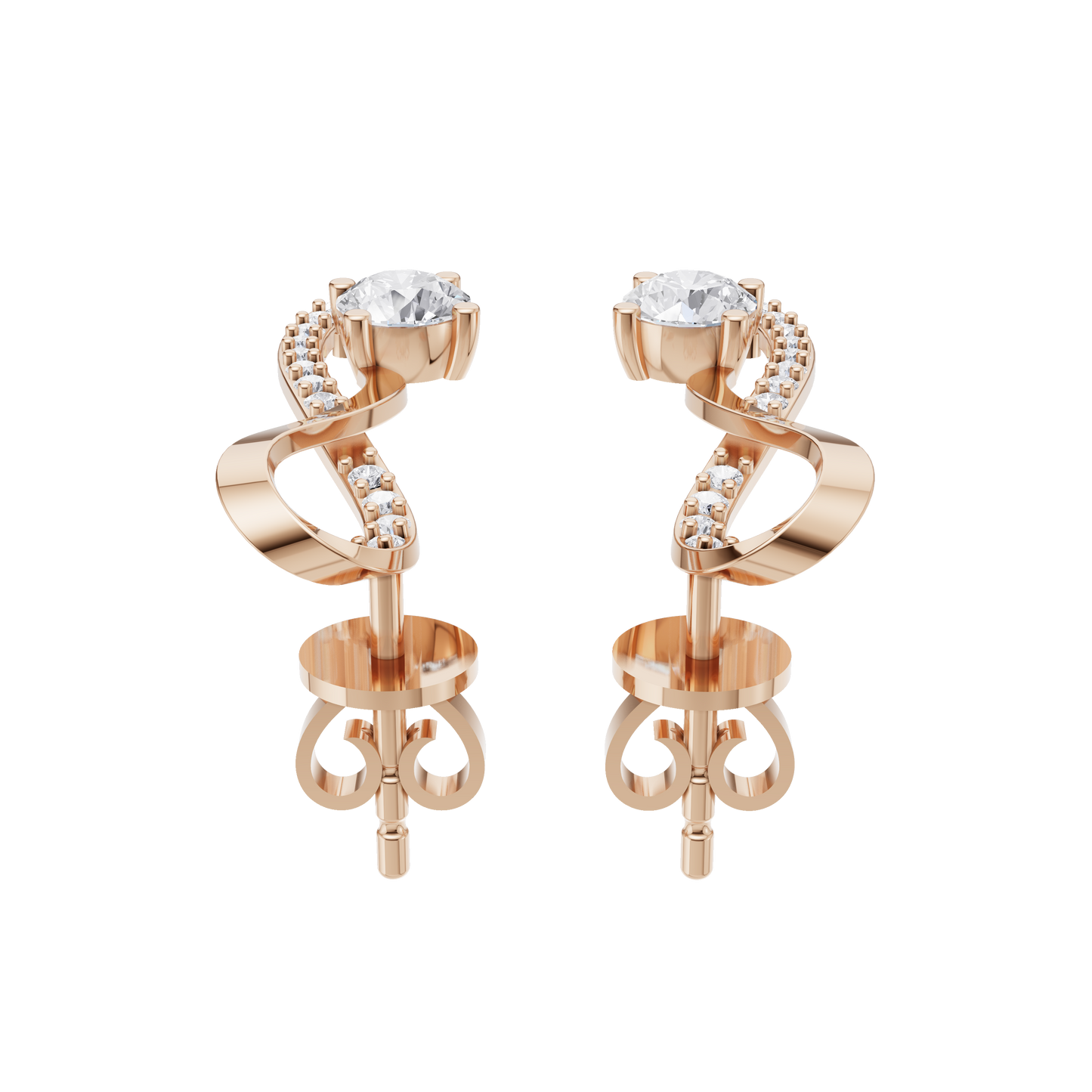 Infinity Cascade Solitaire Diamond Earrings