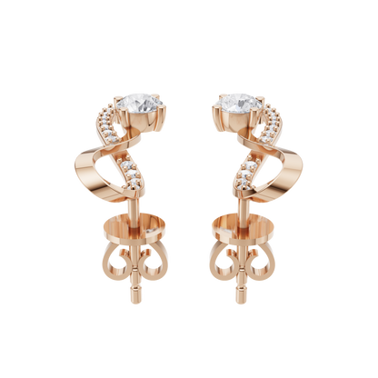 Infinity Cascade Solitaire Diamond Earrings