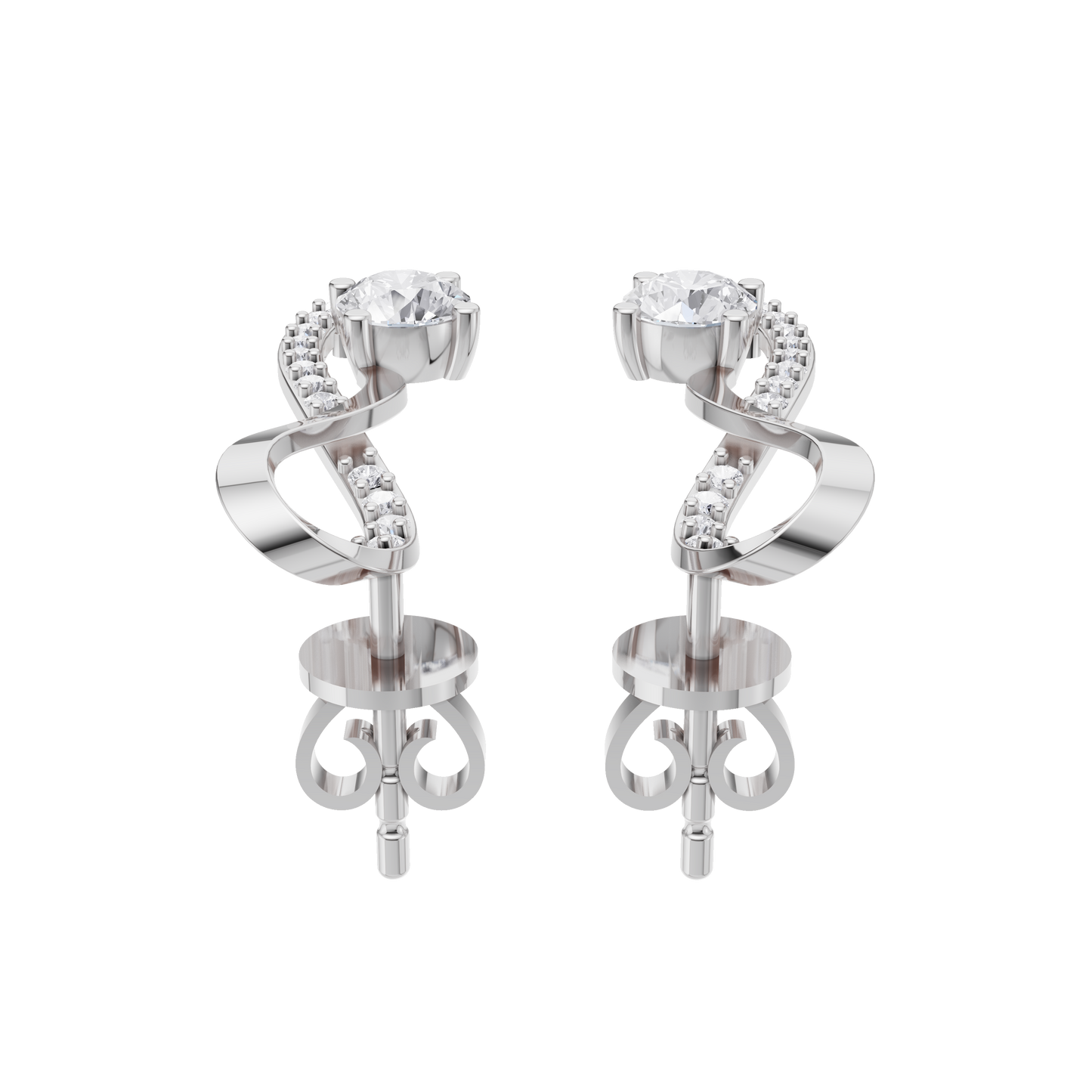 Infinity Cascade Solitaire Diamond Earrings