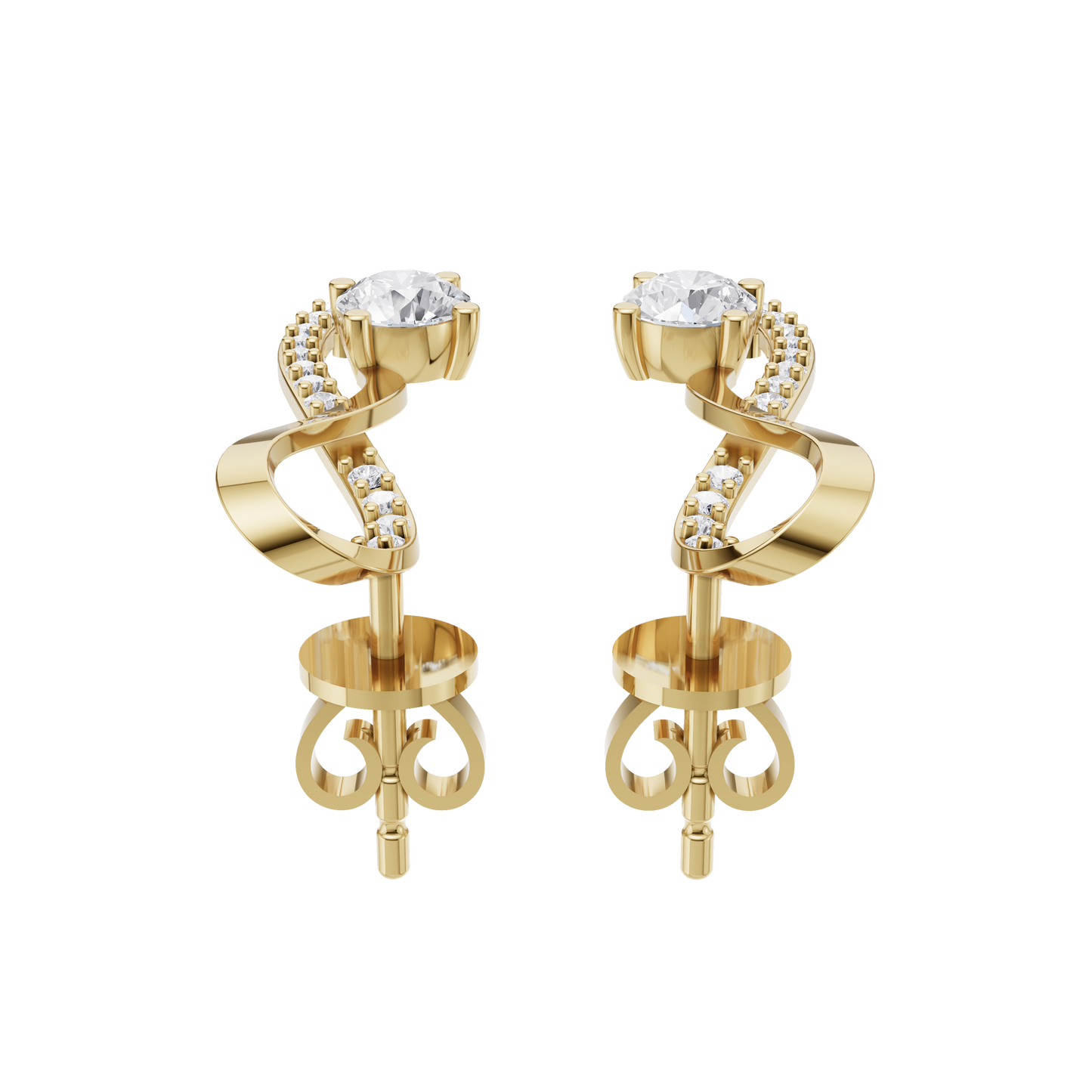 Infinity Cascade Solitaire Diamond Earrings