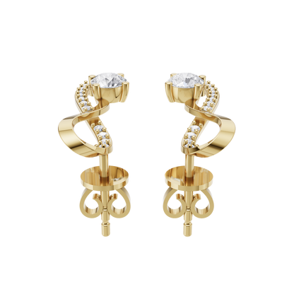 Infinity Cascade Solitaire Diamond Earrings