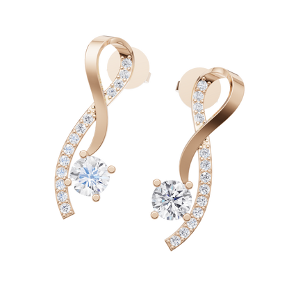Infinity Cascade Solitaire Diamond Earrings