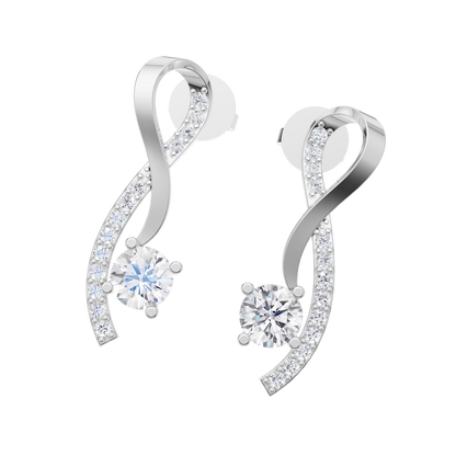 Infinity Cascade Solitaire Diamond Earrings