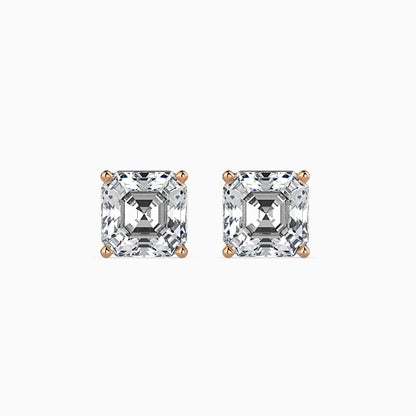 50 Cent Asscher Solitaire Studs