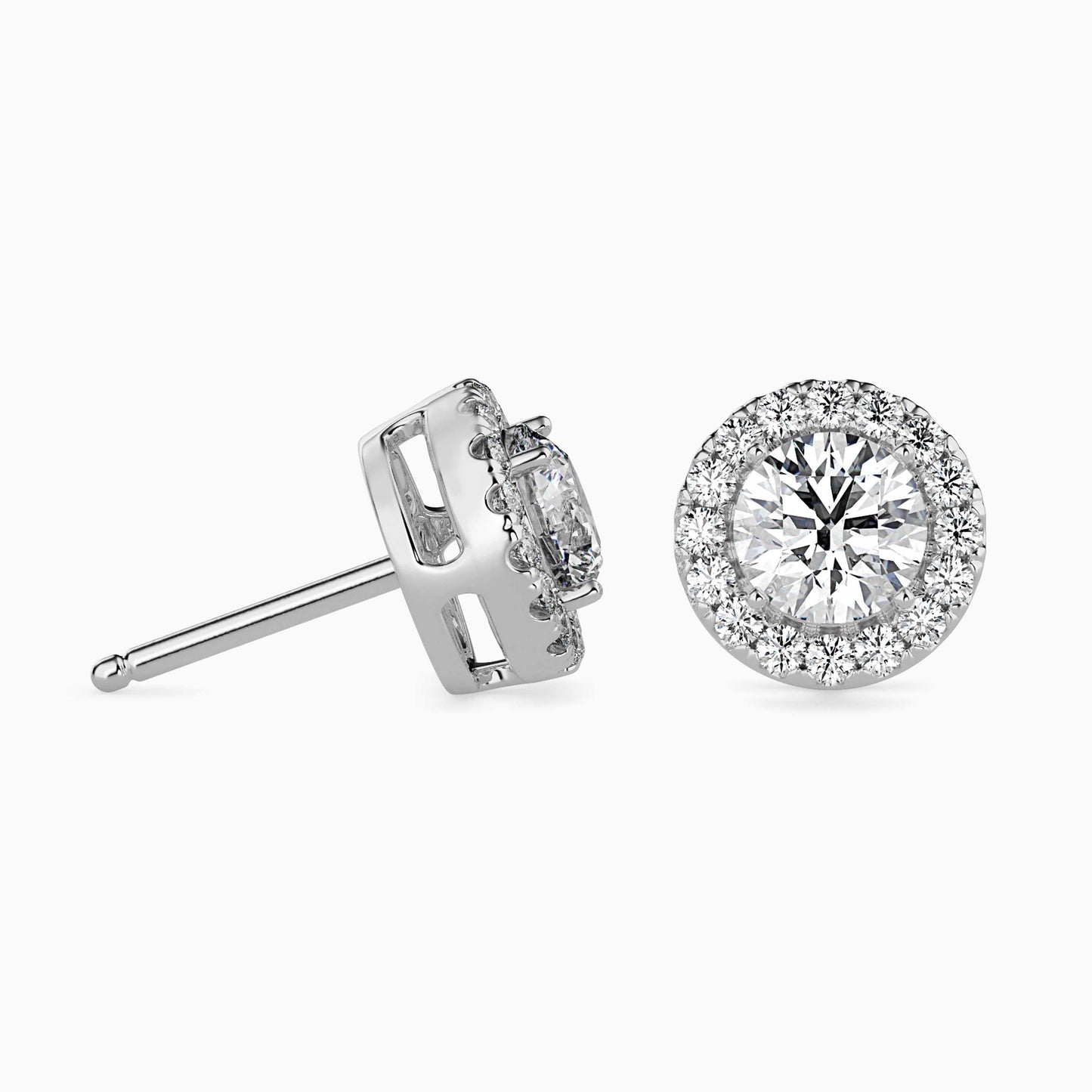 50 Cent Classic Solitaire Studs with Halo