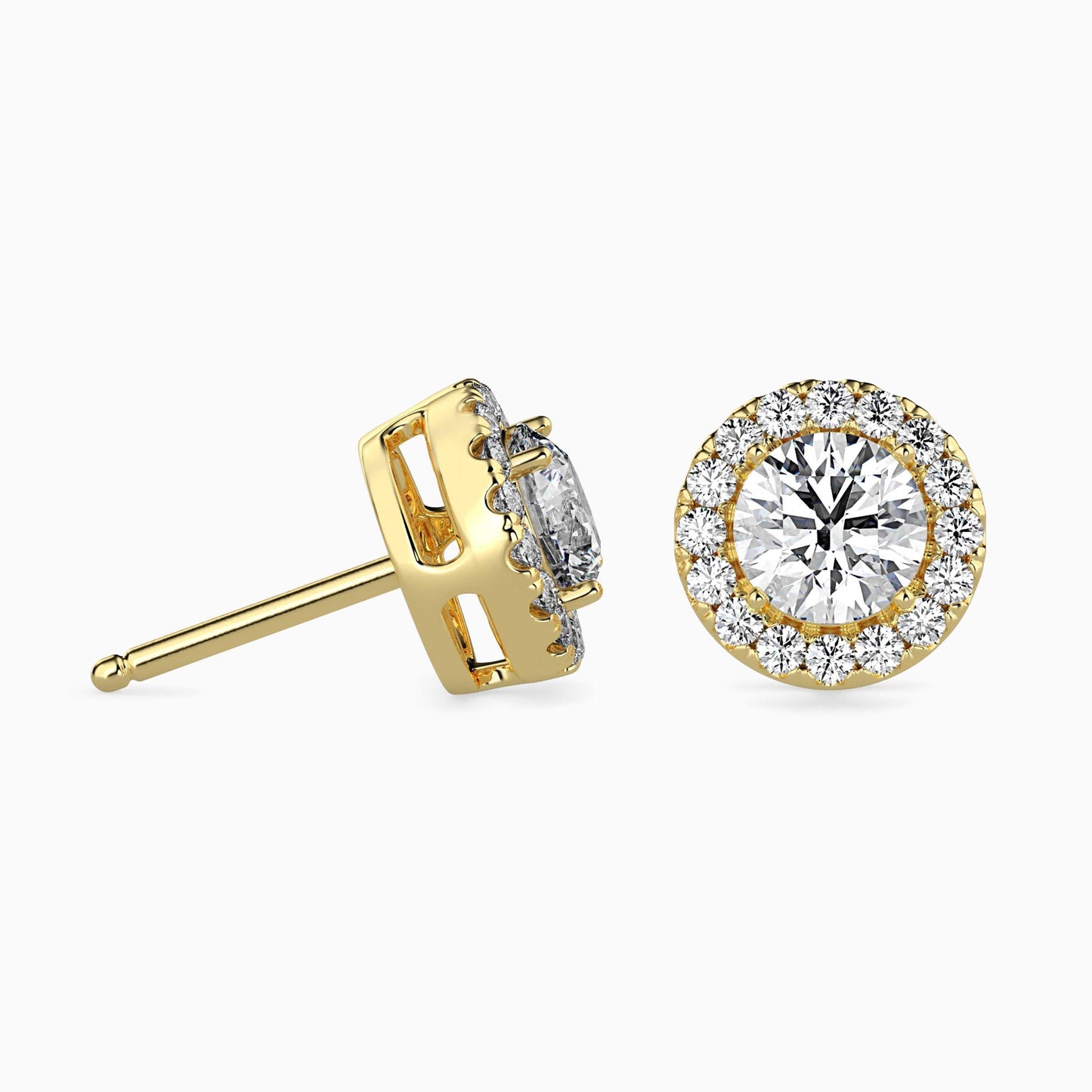 50 Cent Classic Solitaire Studs with Halo