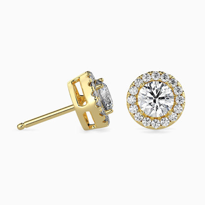 50 Cent Classic Solitaire Studs with Halo