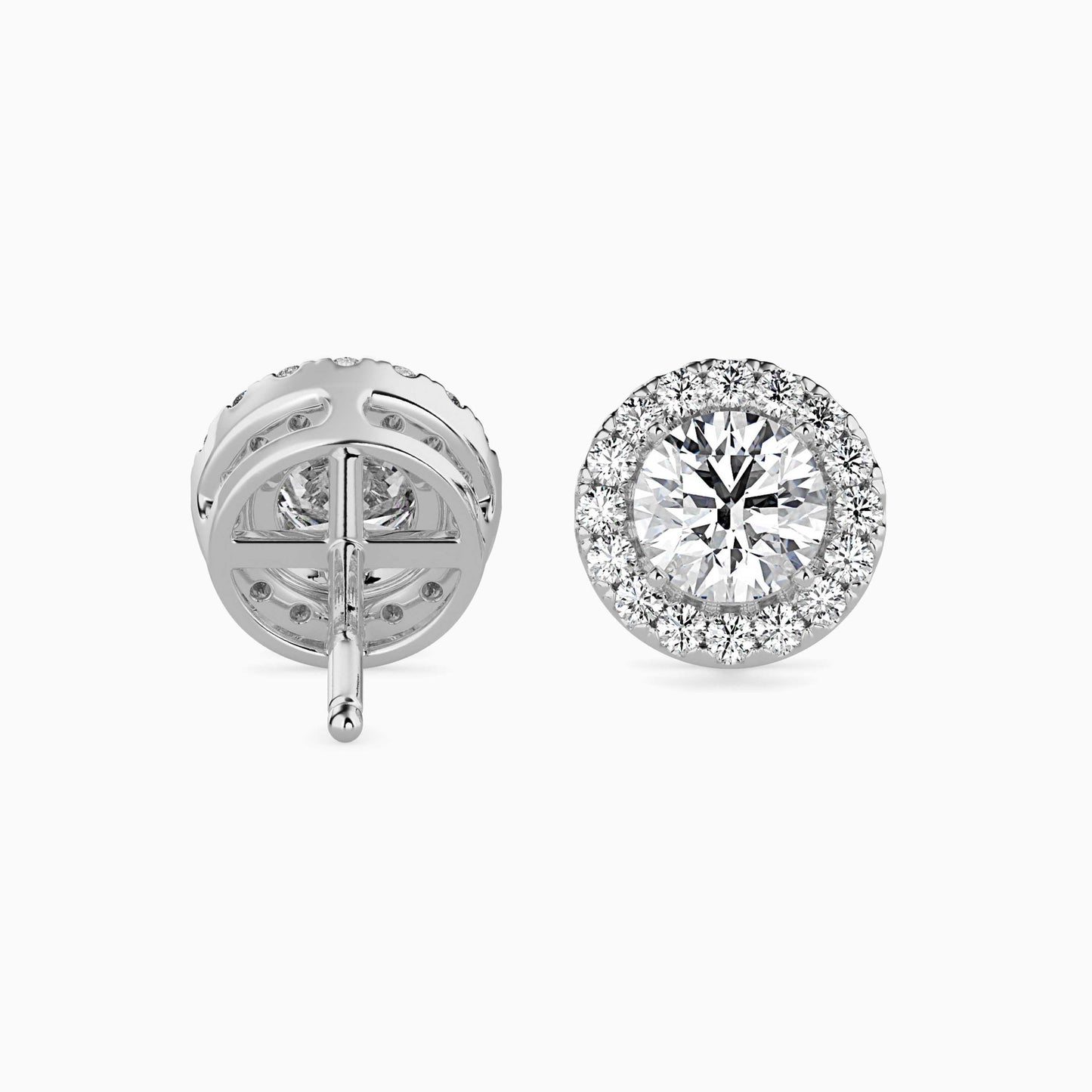 50 Cent Classic Solitaire Studs with Halo