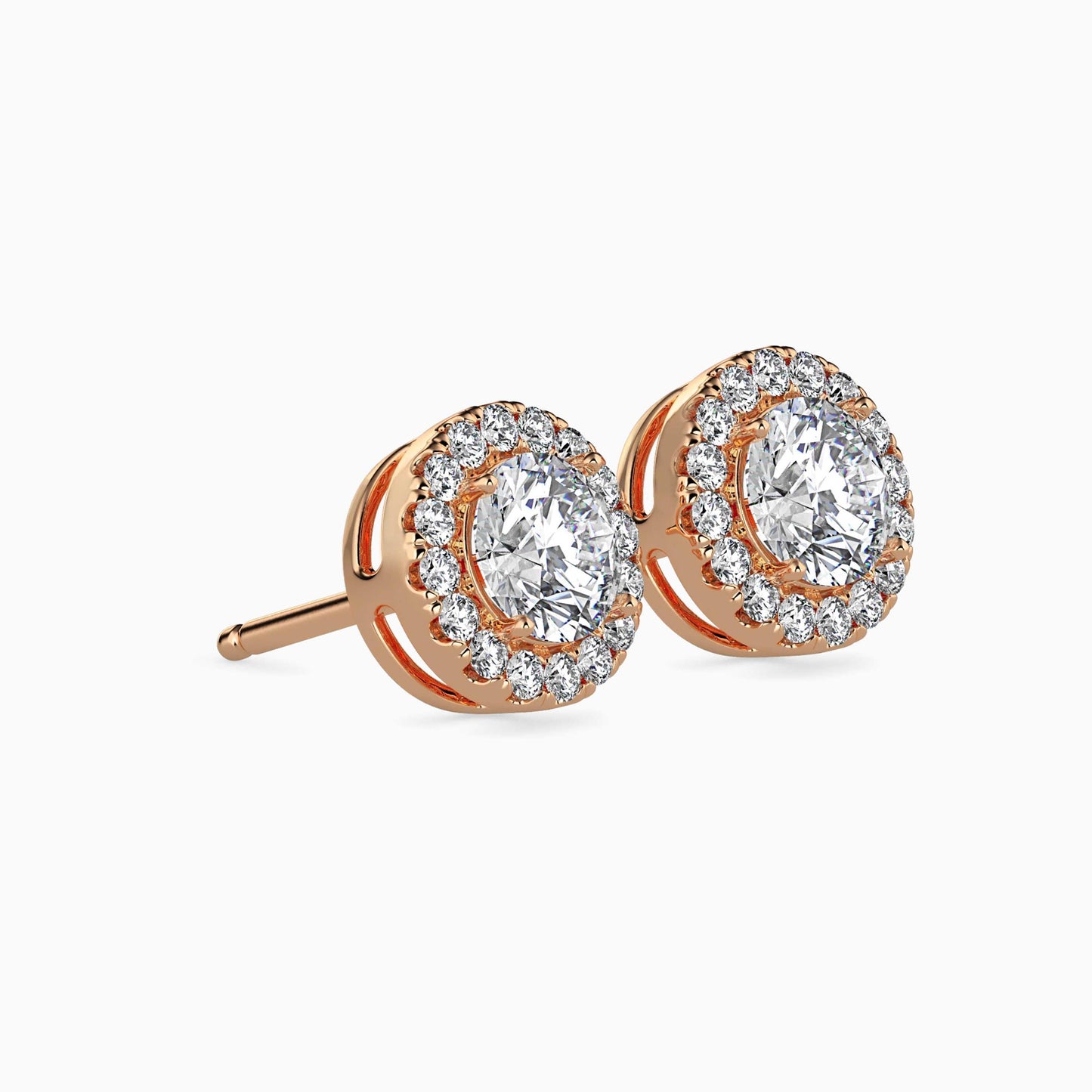 50 Cent Classic Solitaire Studs with Halo