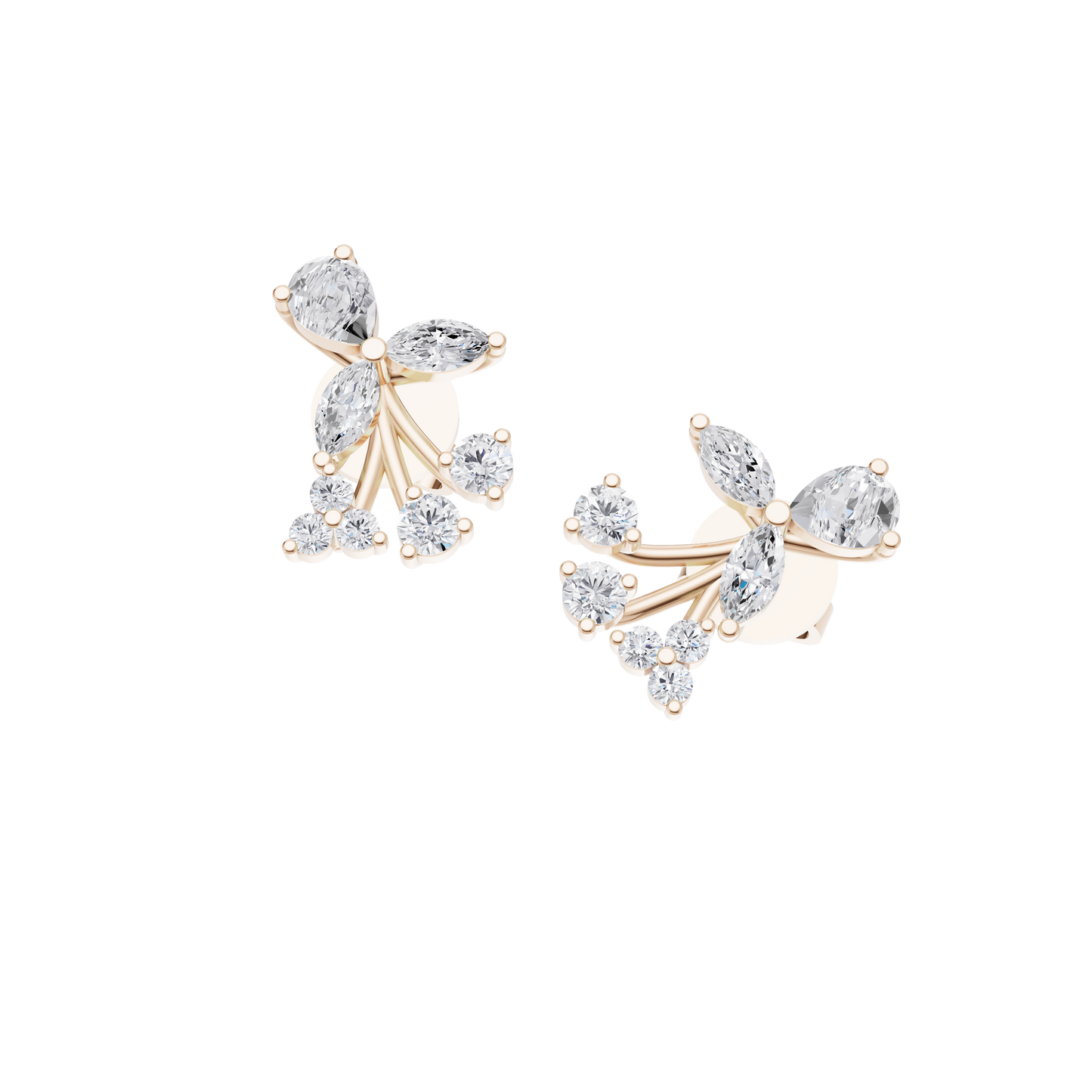 Floral Harmony Diamond Earrings