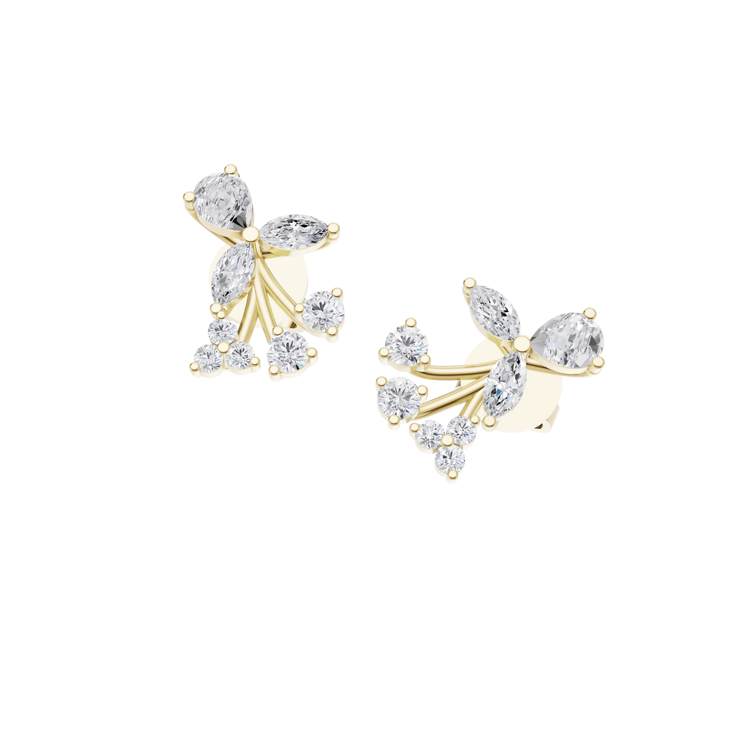 Floral Harmony Diamond Earrings