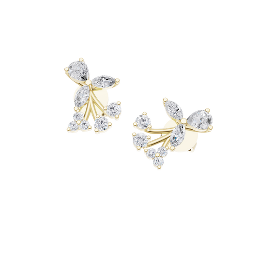 Floral Harmony Diamond Earrings