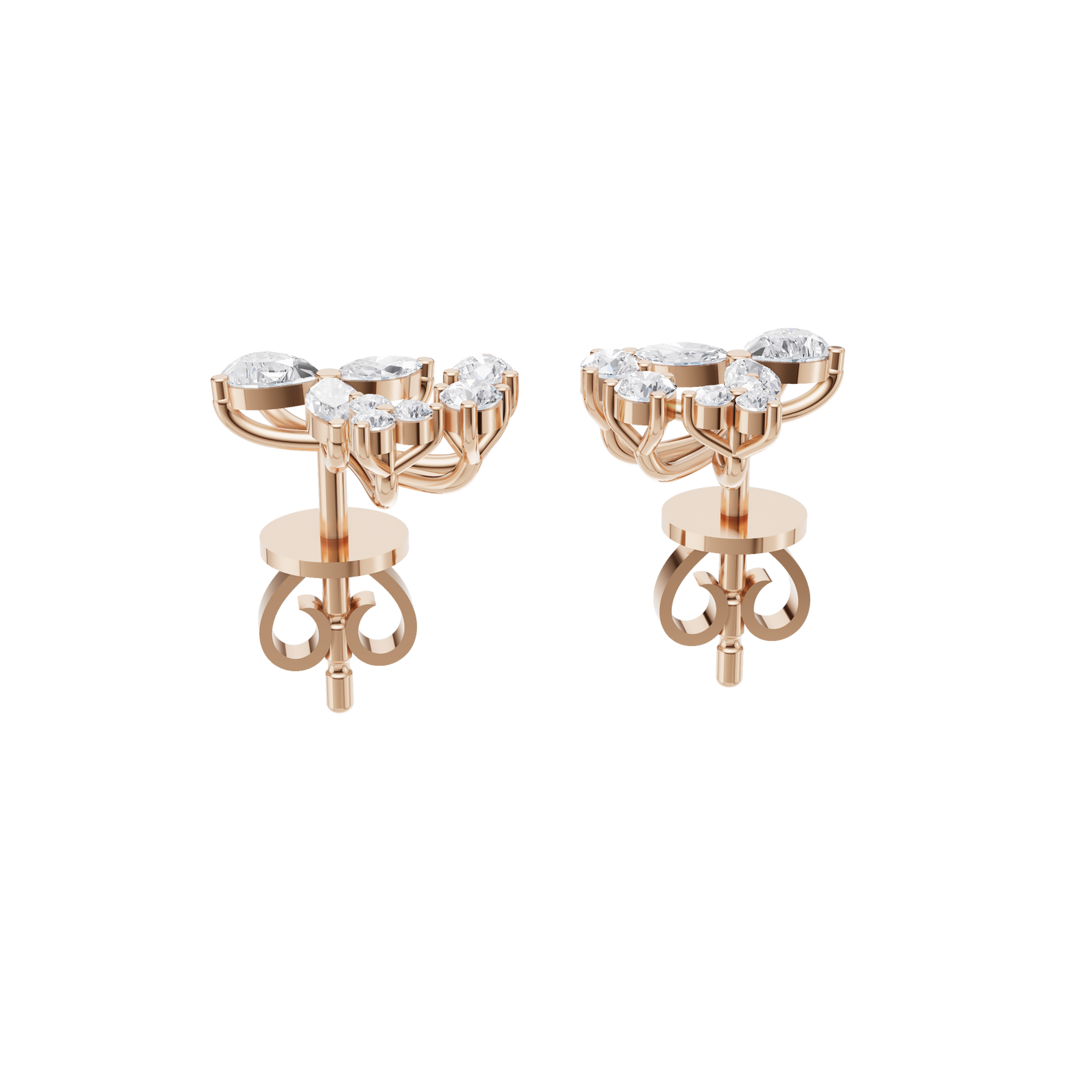 Floral Harmony Diamond Earrings