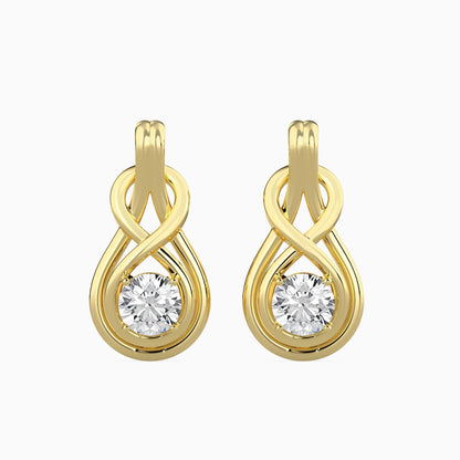 Hanging Infinity Solitaire Earrings