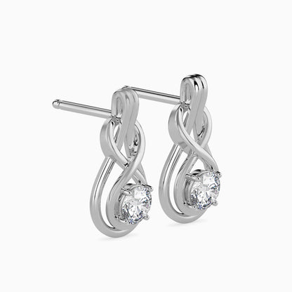 Hanging Infinity Solitaire Earrings