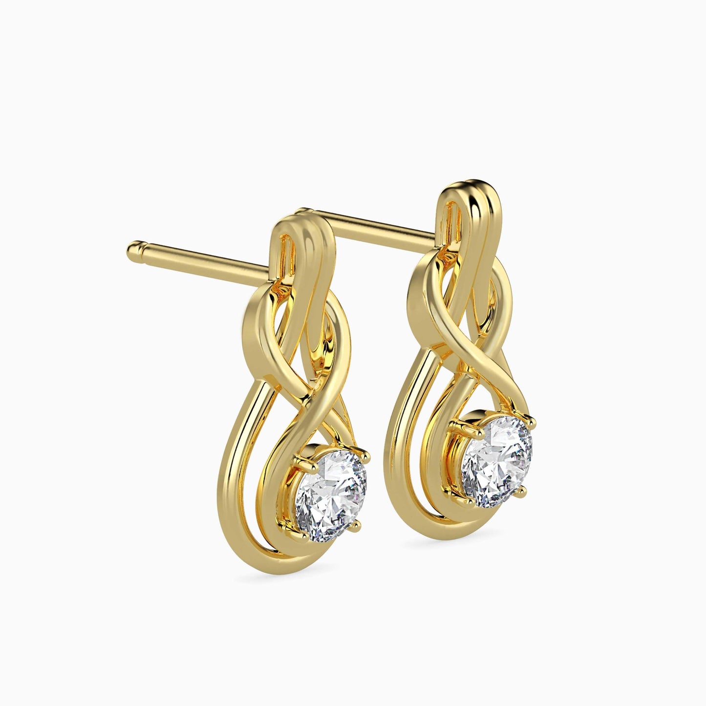 Hanging Infinity Solitaire Earrings