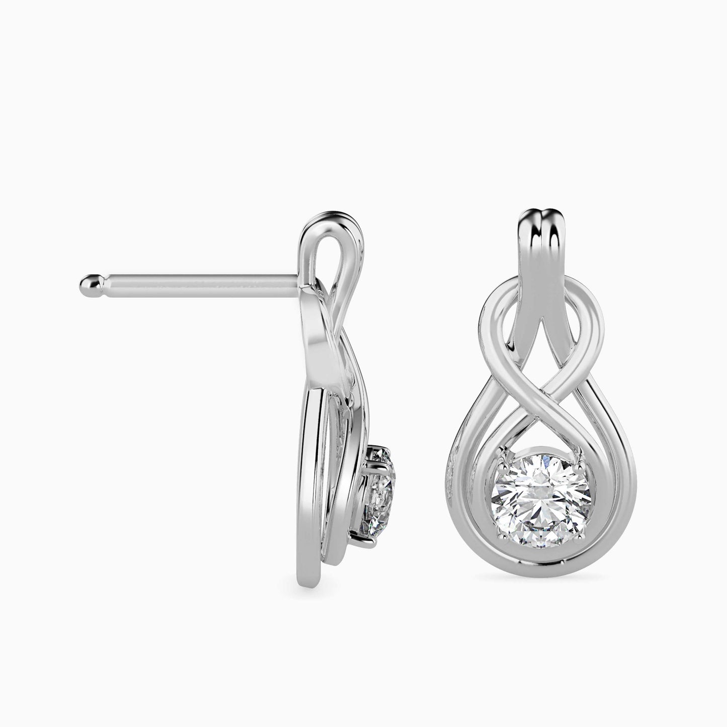 Hanging Infinity Solitaire Earrings