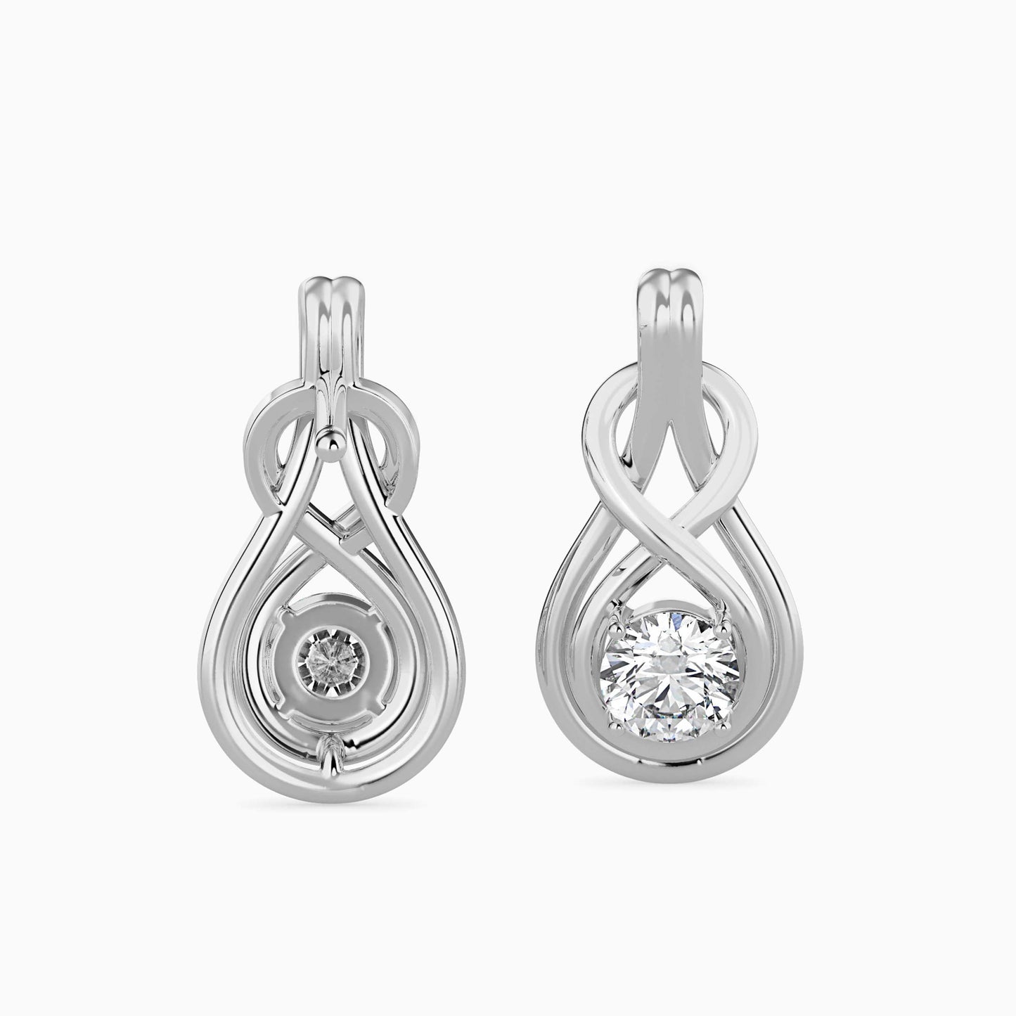 Hanging Infinity Solitaire Earrings