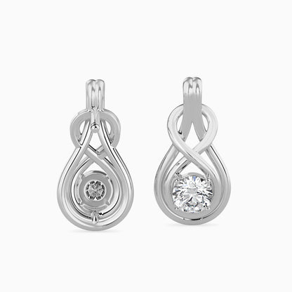 Hanging Infinity Solitaire Earrings