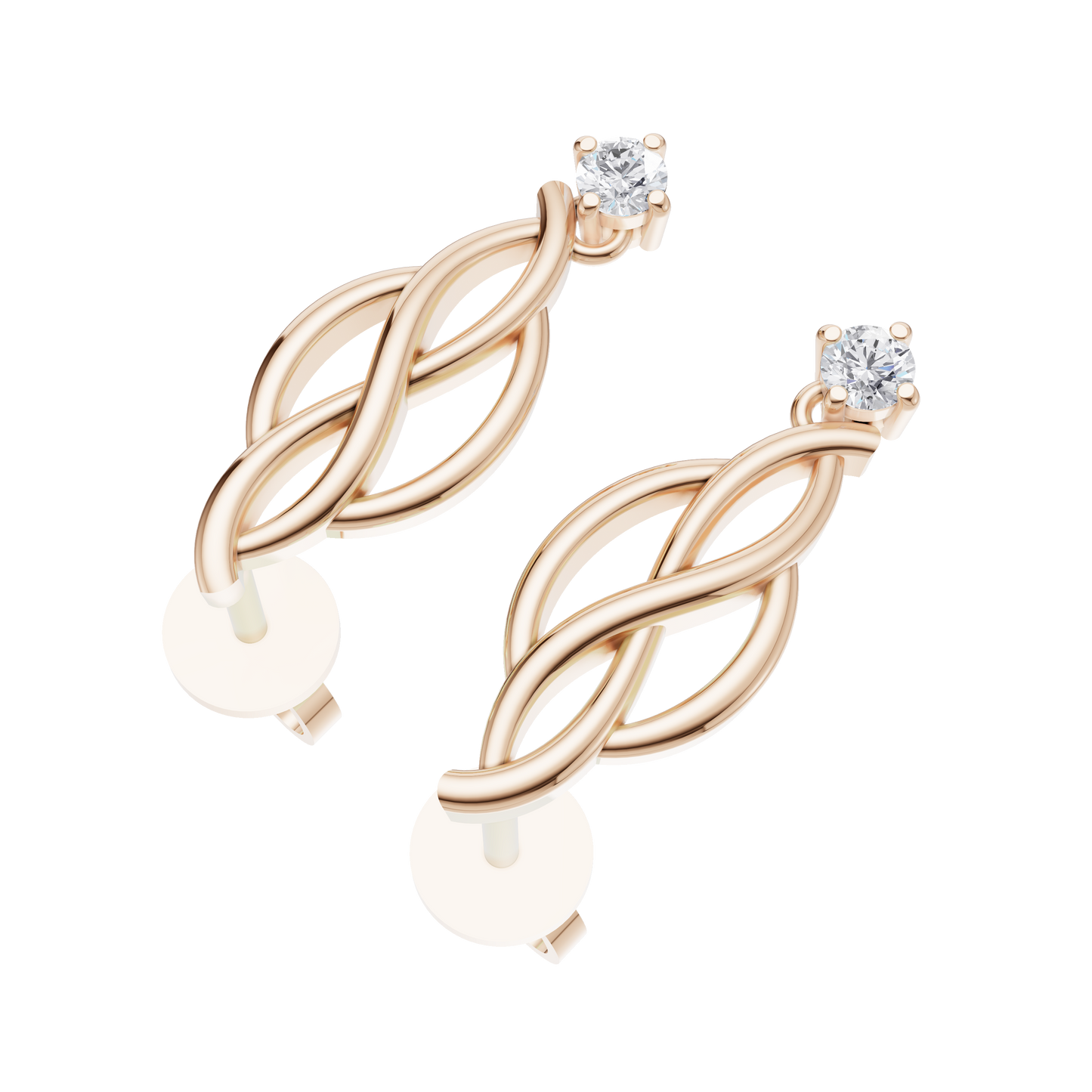 Ethereal Essence Solitaire Diamond Earrings