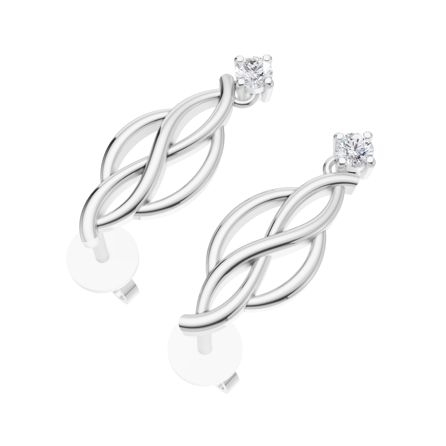 Ethereal Essence Solitaire Diamond Earrings